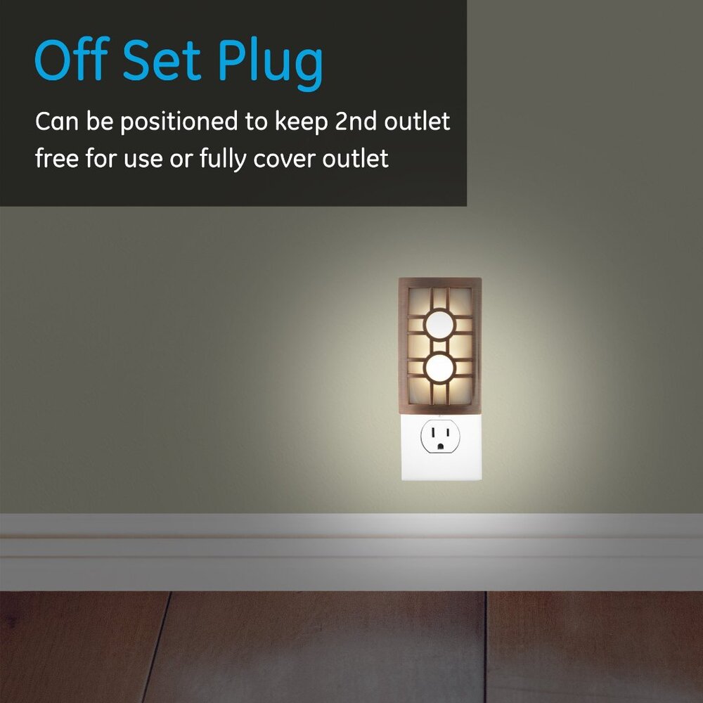GE CoverLite LED Plug-In Night Light, Dusk to Dawn, Bronze Outlet Cover - Picture 7 of 10